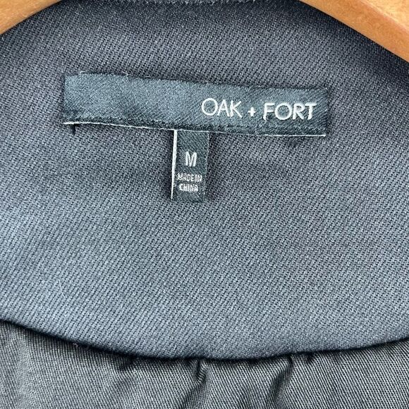 OAK + Fort Black Cotton Padded Zip Jacket w/ Horizontal Stitch Size M - Picture 4 of 7